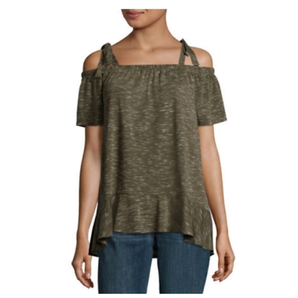 a.n.a Tops - a.n.a Off Shoulder Hi Low Pink Top